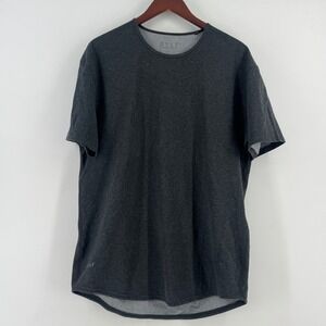 BYLT Premium Basics Mens Charcoal Heather Grey Drop Cut Short‎ Sleeve T-Shirt L